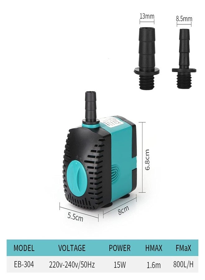 Robodo 15W 800L/H Submersible Water Pump Mini Fountain Pump for Aquarium Fish Tank Pond Water Gardens Hydroponic Systems with Nozzle AC220-240V,Water Pump - Image 3